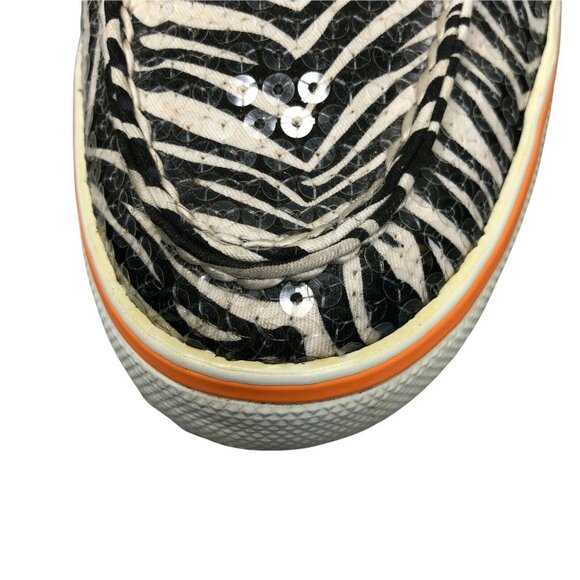 Sperry Top-Sider Zebra Boat Flats Shoes Womens 8 M Black White Sequins Slip On - Picture 8 of 12
